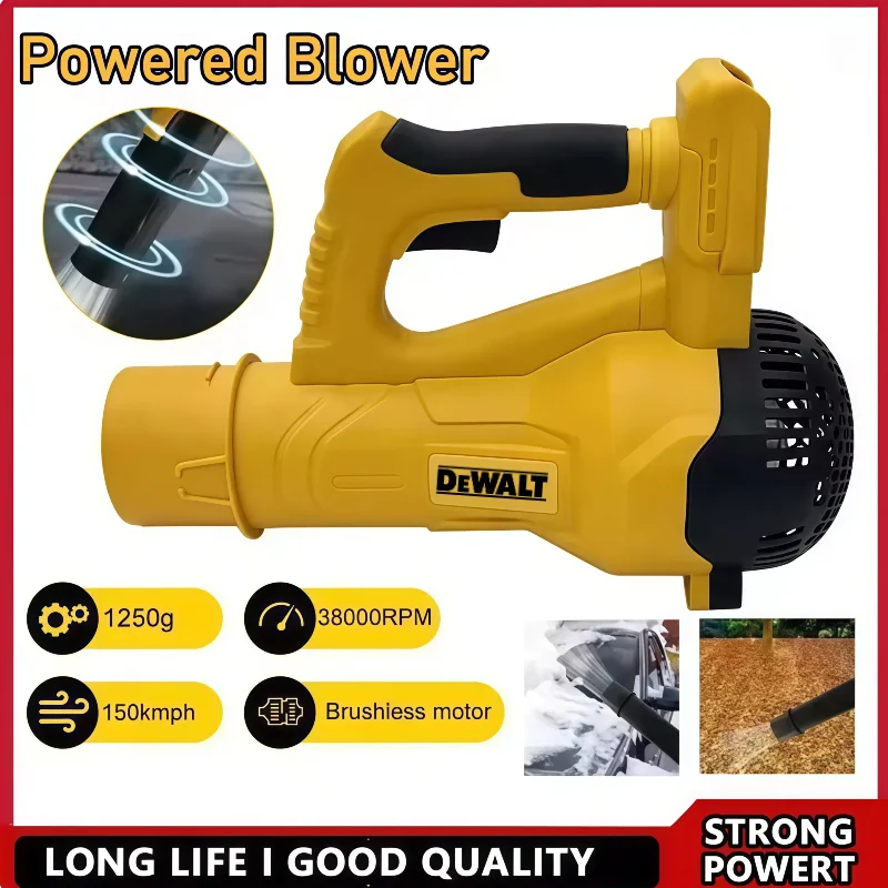 

Беспроводная воздуходувка DEWALT 38000 об/мин для аккумуляторов 18-20В, бесщеточная, ручная, турбо-воздуходувка для листьев, электроинструмент