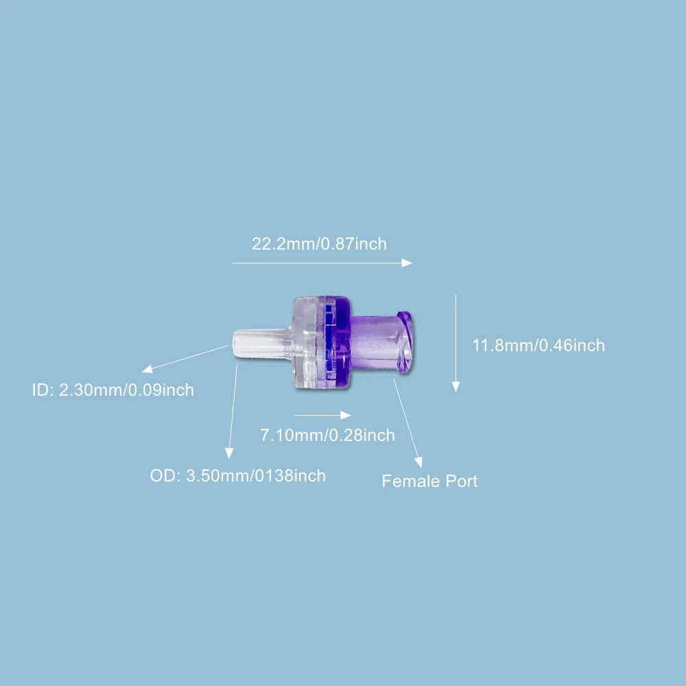 10PCS Medical Grade Micro Female Luer Lock One Way Diaphragm Plastic Non Return Check Valve