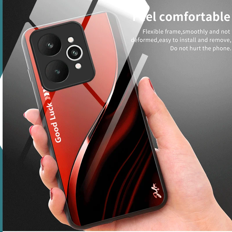 Hard Tempered Glass Case For Realme 15 Pro Realme 15T Protective Cover Gradient ramp Color Back Shell Fundas