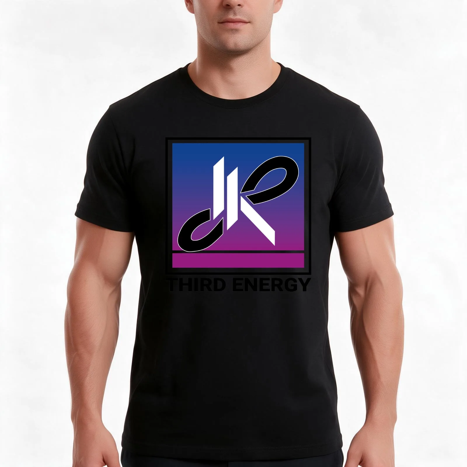 Third Energy T-Shirt, Summer Casual Cotton Tee, Oversized Streetwear Tops, Vintage Graphic Print, Loose Fit Short Sleeve