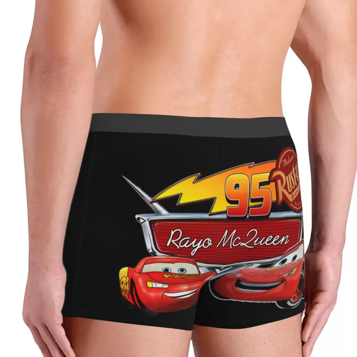 Custom Lightning McQueen Boxer Shorts For Homme 3D Print Cartoon Underwear Panties Briefs Soft Underpants