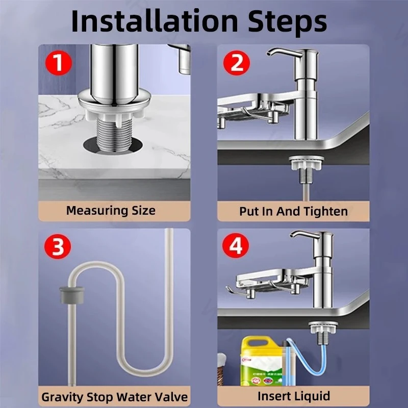 المطبخ المنزلية بالوعة موزع الصابون بالوعة موزع الصابون مع صينية هوك تمديد أنبوب المنظفات غسل الصحون توزيع الصابون السائل