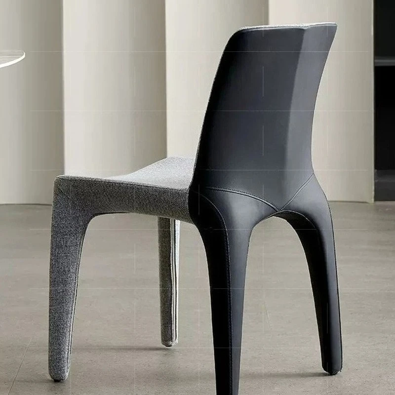 

Nordic Minimalist Dining Chair Designer PU Leather Upholstered Home Restaurant Chair