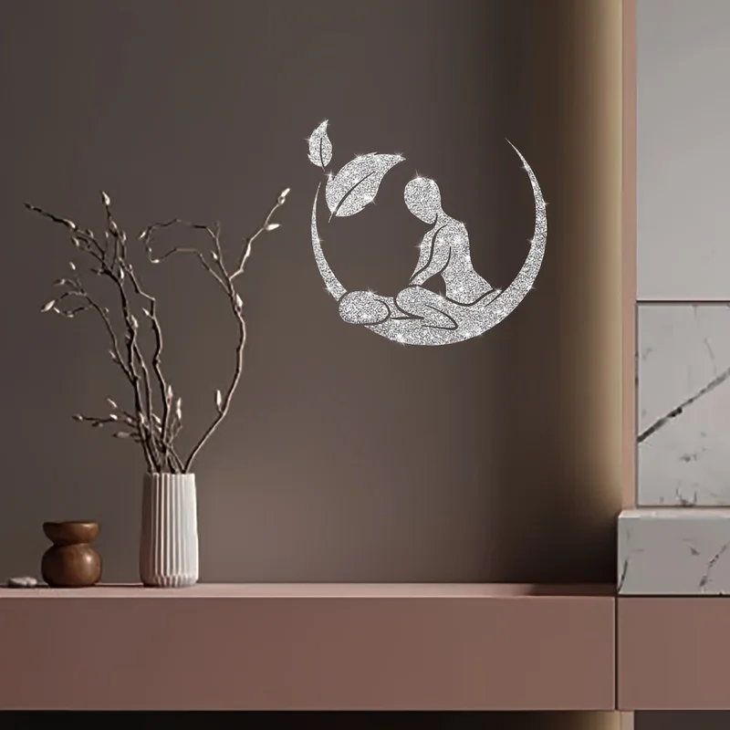 Wall Stickers with Massage Patterns Featuring Shiny Cartoon Character Designs, Suitable for Decorating Windows