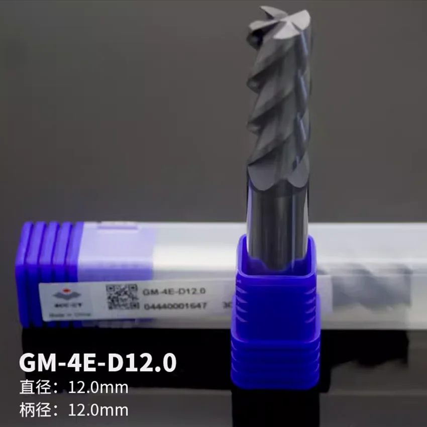 GM-4E-D12.0 ZCCCT CNC Four flute Flat head tungsten steel end mill GM-4E 45 ° 4 Flute Flat end mill Φ12.0*12.0*30*75 4T End Mill