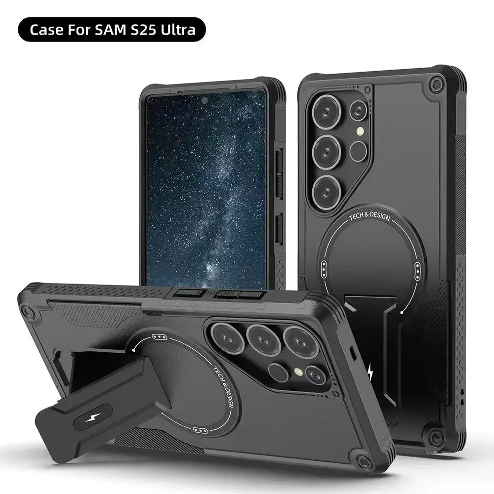 Armor Magnetic Case for Samsung Galaxy A56 A36 A26 A06 A05S A15 A14 5G/4G S25 Ultra Plus, Magsafe Wireless Charging Holder Cover