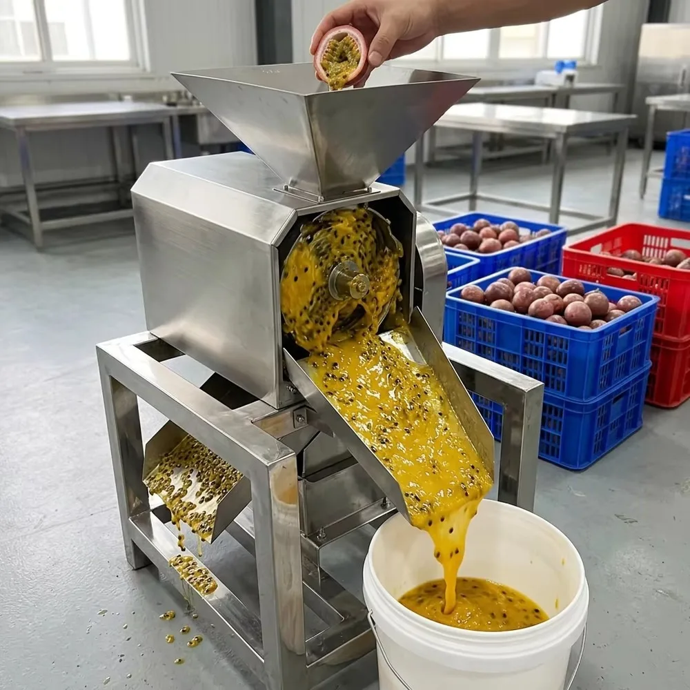 Commercial Fruit Pulper Machine Stainless Steel Passion Fruit Puree Maker Juicer Extractor for Industrial Production