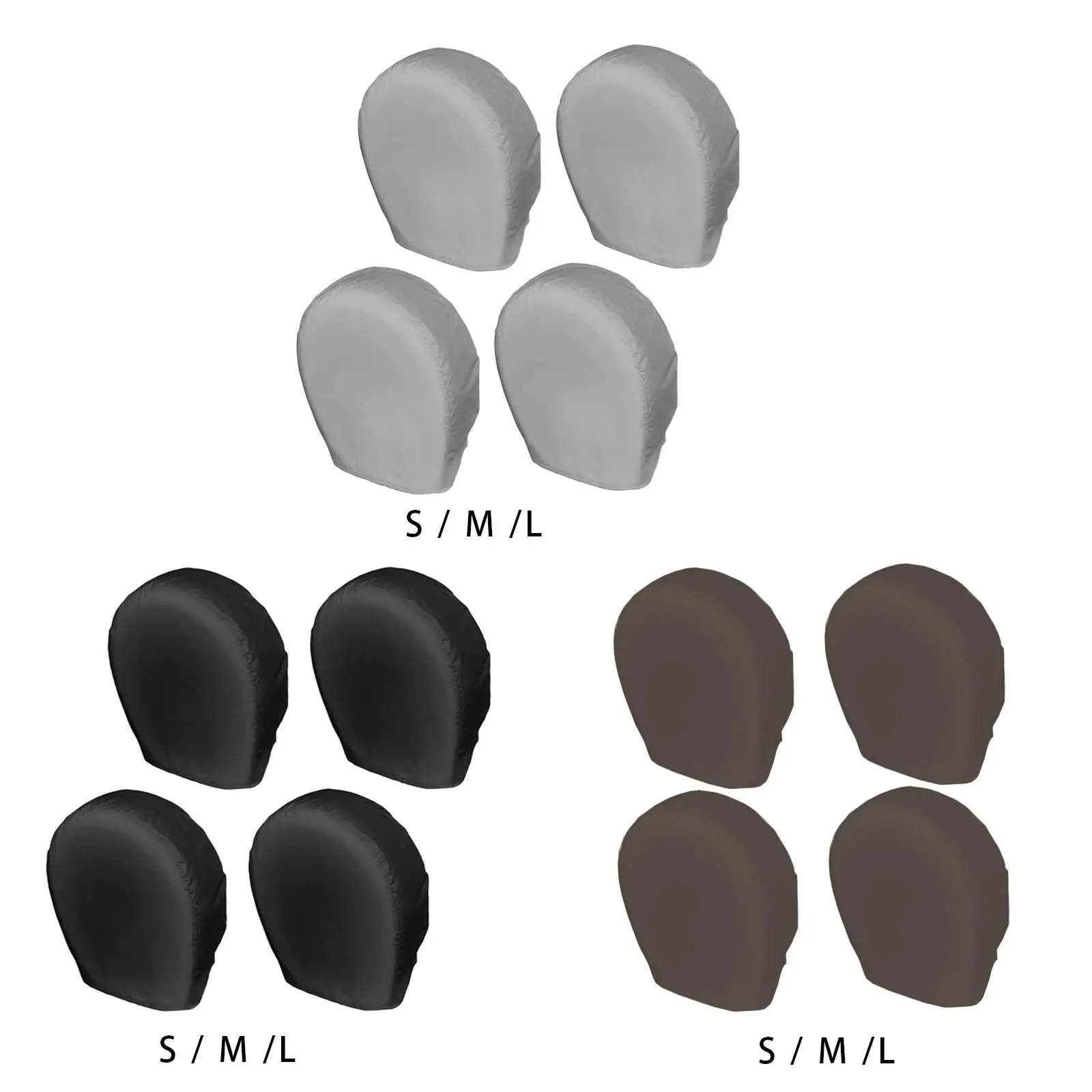 Auto Tyre Cover Set Oxford Cloth Durable Waterproof Sun Heat Protection for Trailer Camper RV