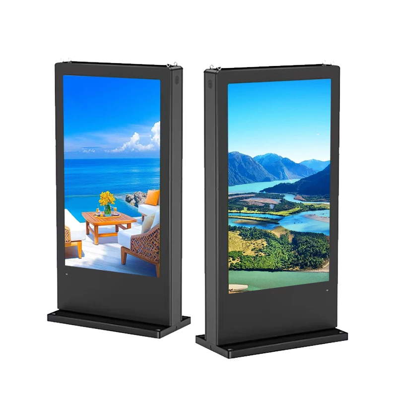 High Brightness 65 75 Inch Waterproof Outdoor LCD Kiosk Video Advertising Player For Airport/Subway Wayfinding IP65 Rated