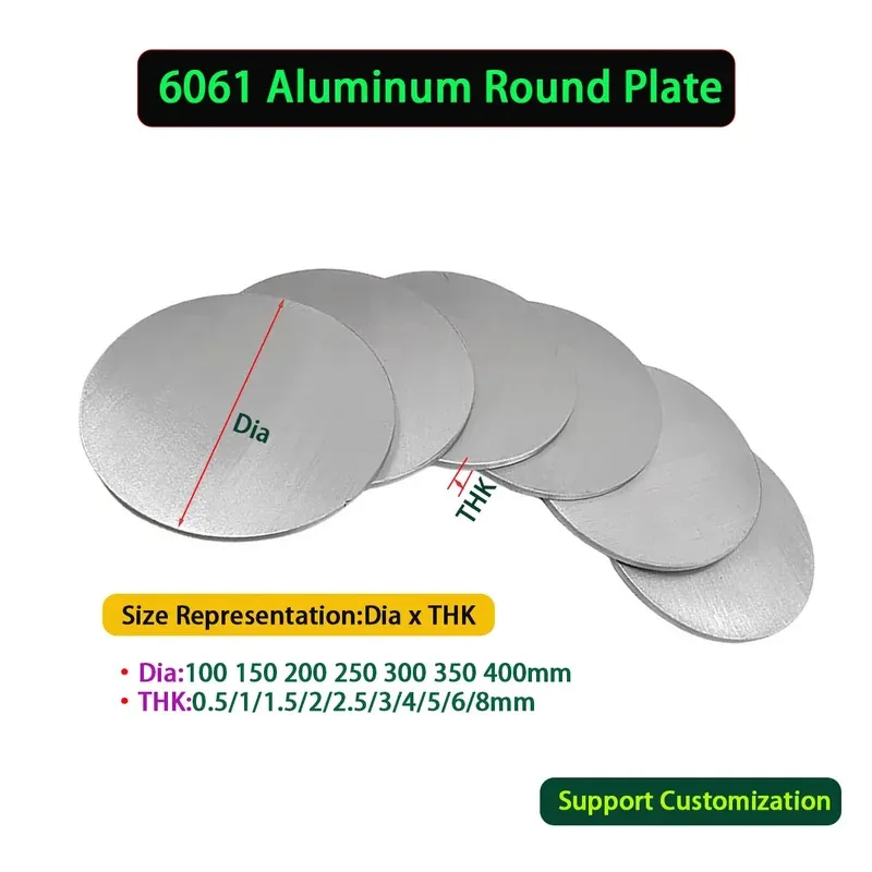 

Custom Size 6061 Aluminum Disc Laser Cutting Service 0.5mm to 8mm Thick 100-400mm Dia