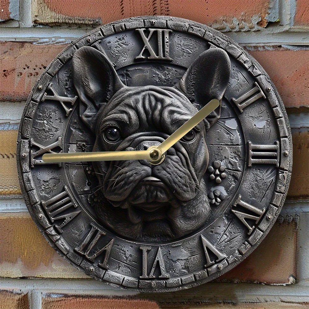 Stille Franse Bulldog Wandklok, Diy Decor Voor Slaapkamer En Pasen Cadeau Wandklok Modern Design Woonkamer Decoratie