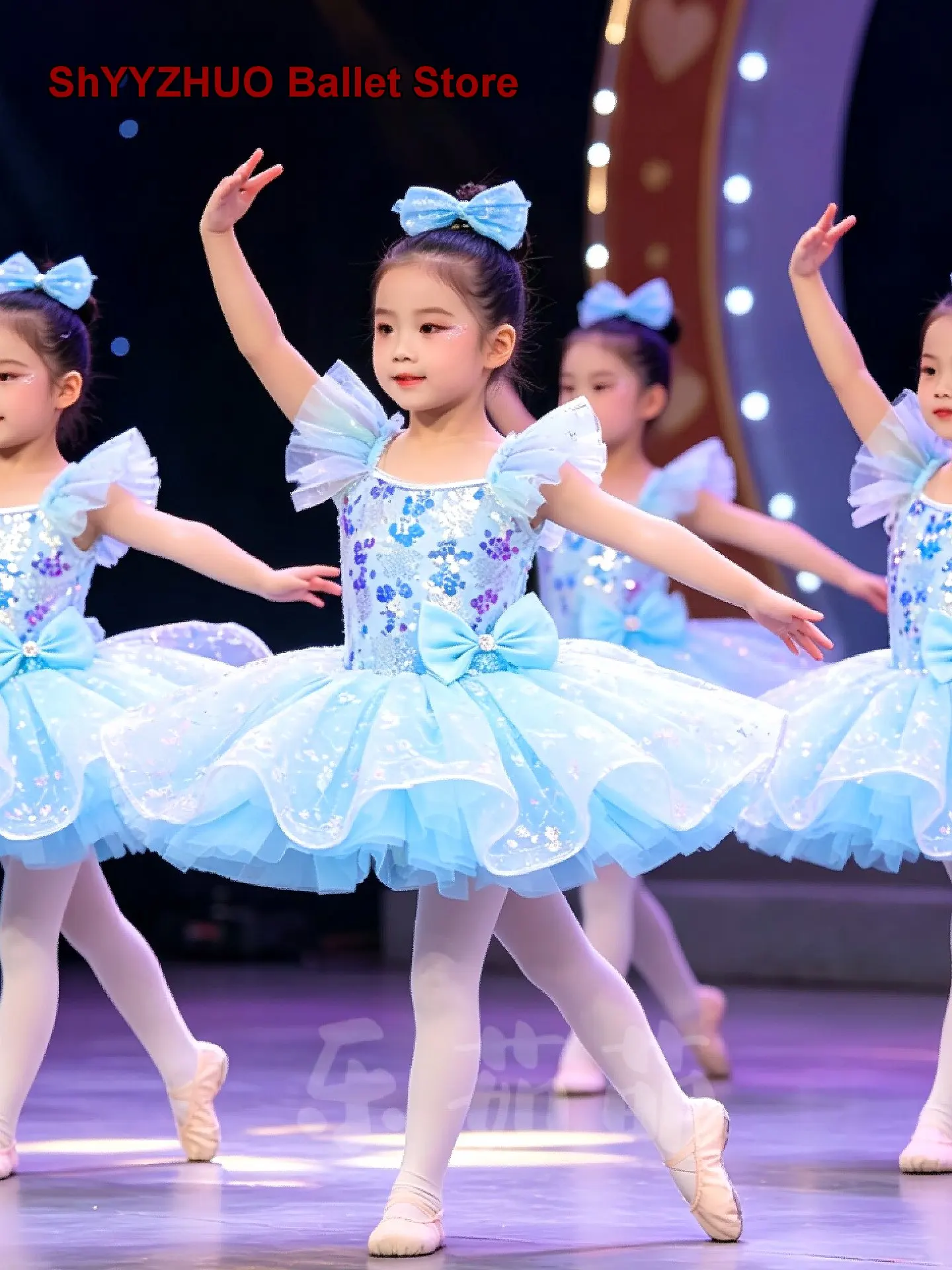 Children's Girls Performance Tutu Cute Sequin Princess Tutu for Kindergarten Stage Performance Kids
