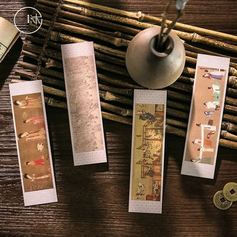 30Pcs Paper Bookmarks Bookmarks Ancient Landscape Paintings Palace Museum Literature and Art Chinese Style Books  book marks