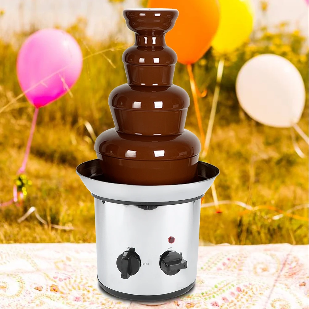 Máquina De Derretimento De Chocolate Elétrico, Fondue Maker, Fonte, 4 Tiers