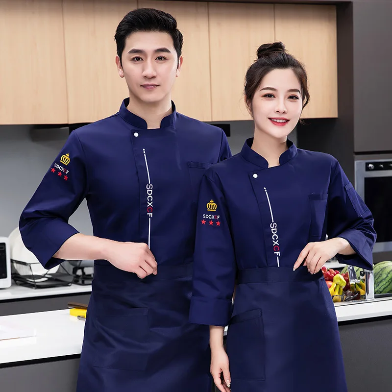 Chef Overalls Long Sleeve Autumn And Winter Clothes Hotel Dining Kitchen Chef Summer High-End Short Sleeve Chef Uniform Men