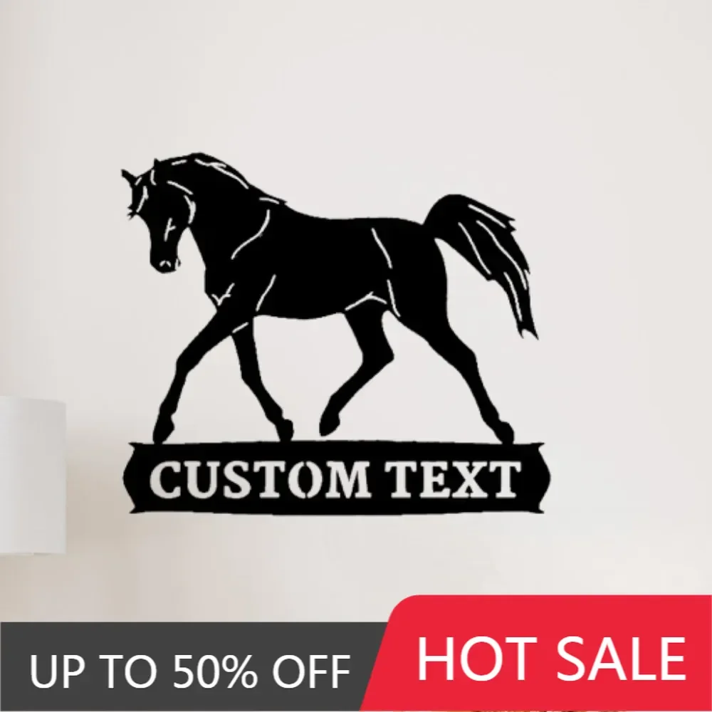 Fascinating Unique Tailored Horse Silhouette Metal Wall Sculptures Custom Texted for Rustic Home Garden Decor of Animal Lovers