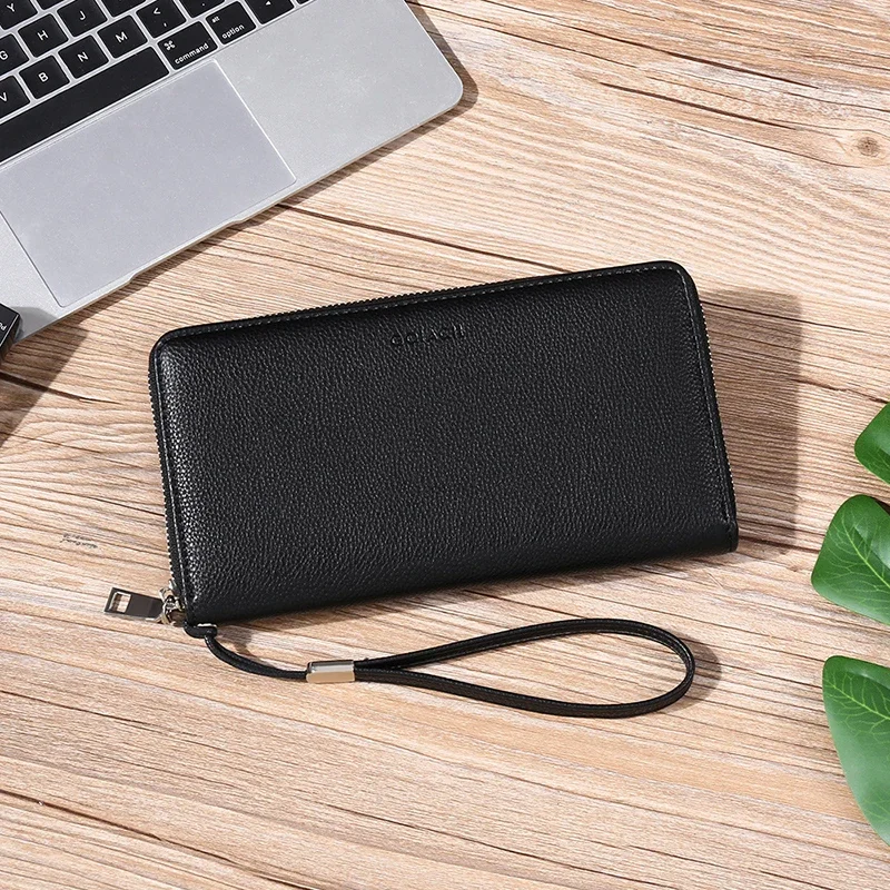Unisex Women's Long Wallet for Men Business ID Credit Card Holder Girl Gift RFID Blocking Clutch Organizer Zipper Leather Purses