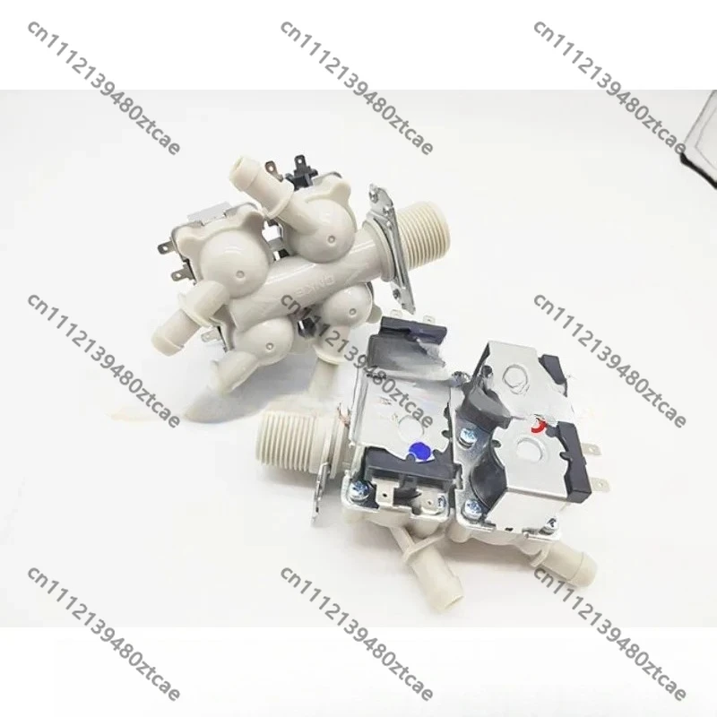 DC12V 4 Ports Water Inlet Solenoid Valve Washing Machine Water Feed Valve, Universal Drum Washer Repair Replacement Accessories
