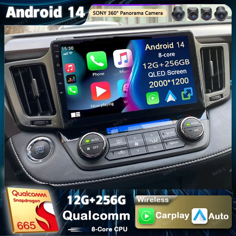 

Android 14 For Toyota RAV4 4 XA40 5 XA50 2012-2018 2K QLED Stereo Car Radio Multimedia Video Player Navigation AI Voice CarPlay