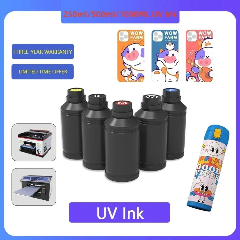 250ml/500ML/1000ml Professional LED UV Printer Ink For Epson L800 L805 L1800 R290 R330 1390 1400 I3200 4720 XP600 TX800 Printer