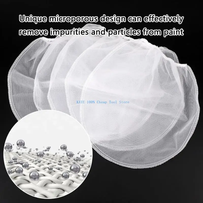 

G6KA Pack Of 5 Disposable Paint Strainer Bags Fine meshing Bag 3 Size for Smooth Coating