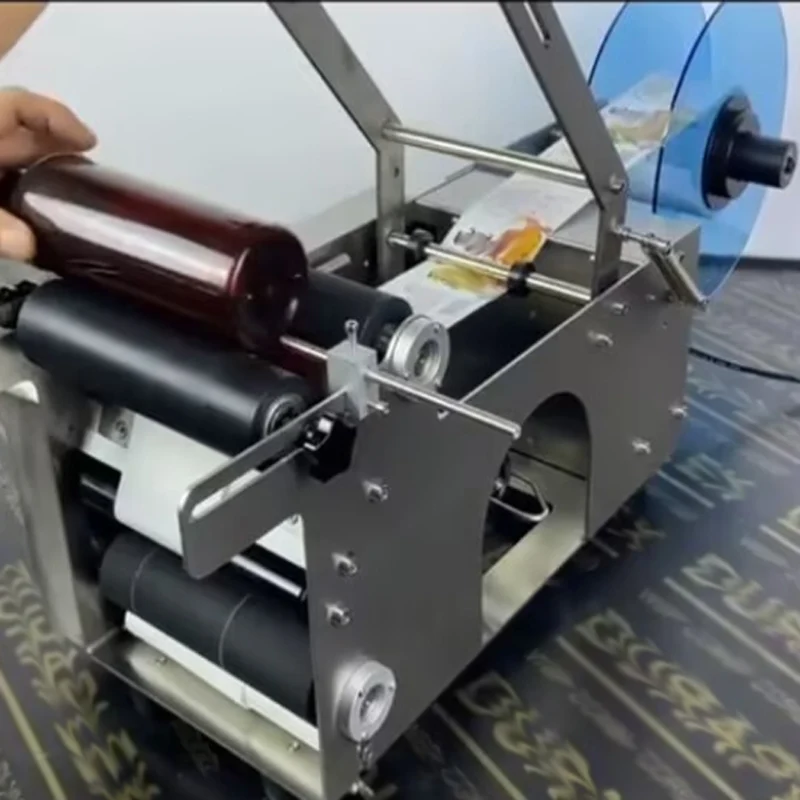 Slideway Round Bottle Labeling Machine SingleDouble Side Label Applicator Beverage Juice Cosmetic Production