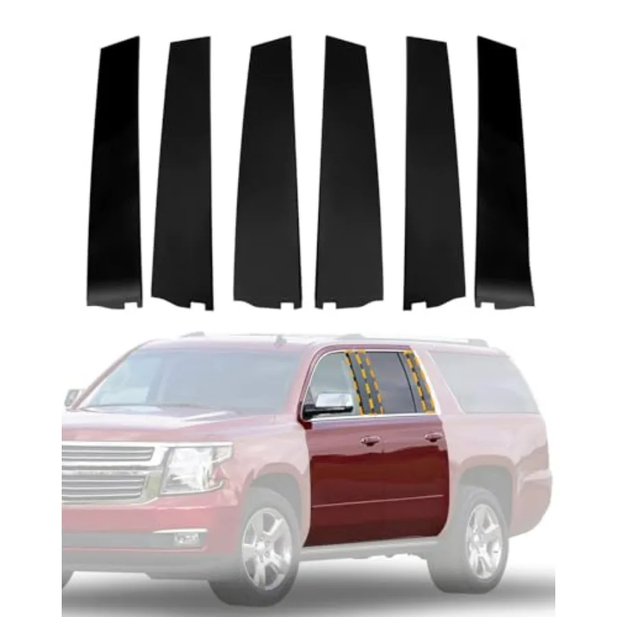 

Pillar Trim Molding 6PCS for 2015-2018 GMC Yukon XL Cadillac Escalade ESV Chevy Suburban Front Rear Door Windshield B C Pillar