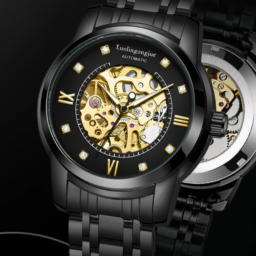 

Роскошные мужские автоматические механические часы, персонализированные и простые модные трендовые полые спортивные водонепроницаемые часы для мужчин