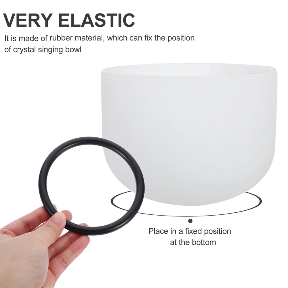 

5Pcs Singing Bowl Rubber Ring Fine Workmanship Sound Bowl Pad for Instrument Safety Portable Black Ring Cushion Excellent