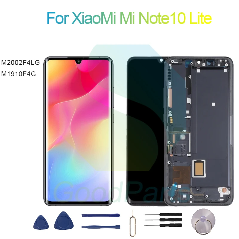 

For XiaoMi Mi Note 10 Lite Screen Display Replacement 2340*1080 M2002F4LG, M1910F4G Mi Note 10 Lite LCD Touch Digitizer