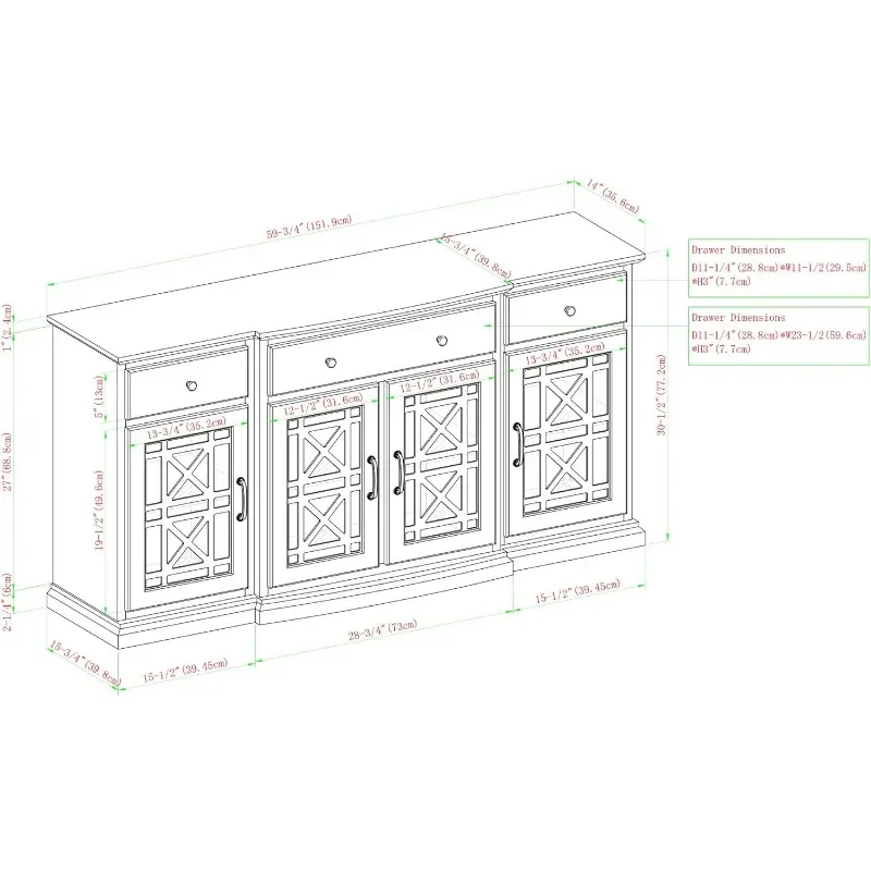 Moderne Holz Glastür Buffet Side board Wohnzimmer-Eingangs bereich Servier schrank Türen-Esszimmer konsole