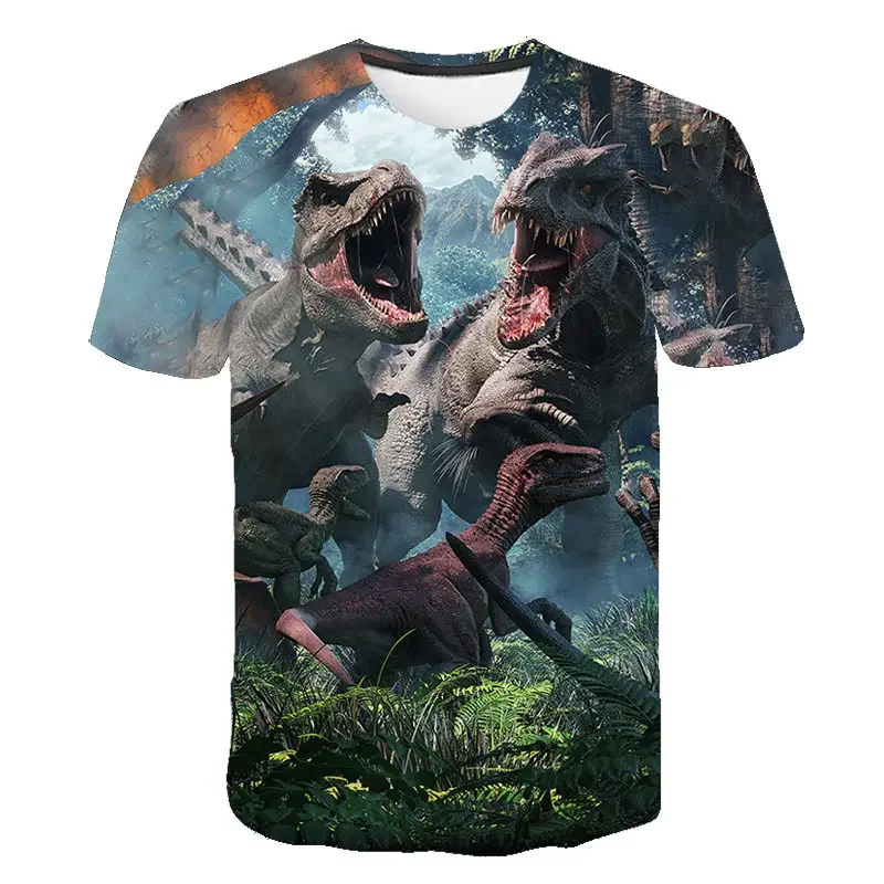 New Jurassic World Dinosaur Men Women Fashion T Shirt Jurassic Park 3D Print T-shirt Kids Children Tshirt Tops Boy Girl Clothing