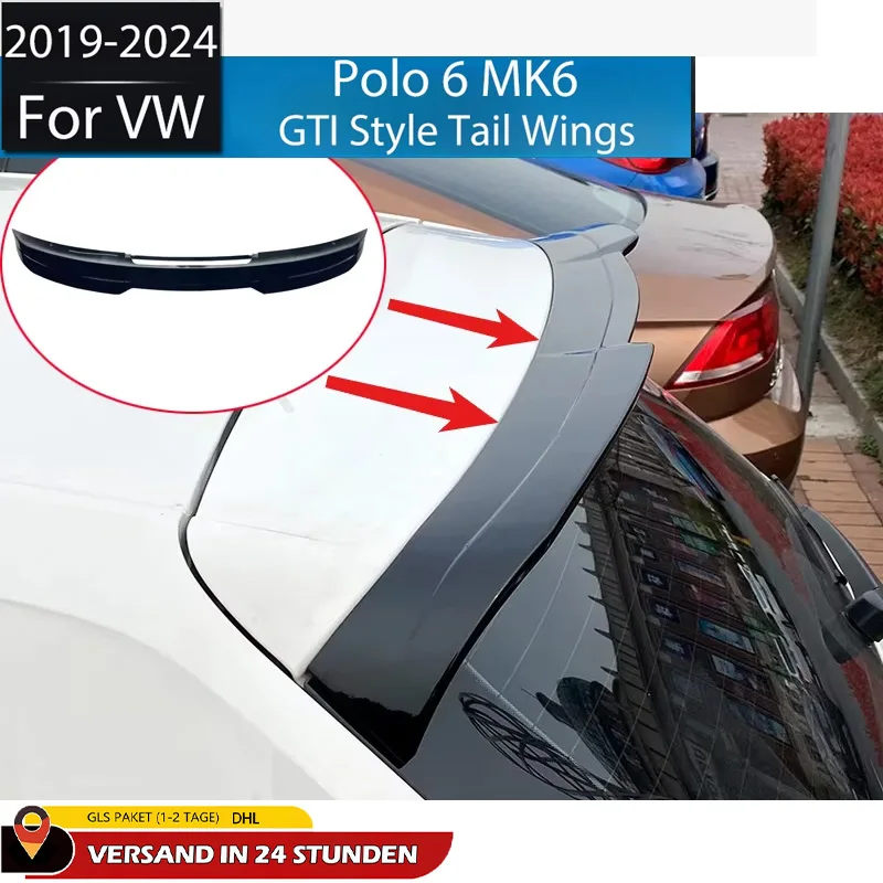 Heckspoiler für Volkswagen Polo 6 MK6 2018 2019 2020 2021 2022 2023 2024 2025 Heckflügel Auto-Karosserie Tuning-Kit