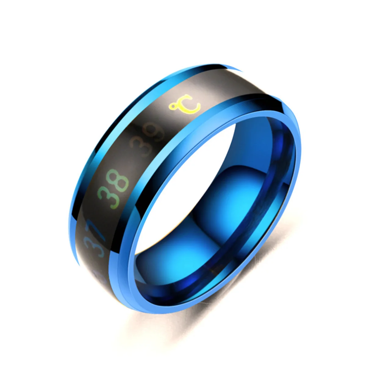 Temperature Ring Body Temperature Measurement Smart Sensing Temperature Changing Color Titanium Steel Couple Ring Lowest Price