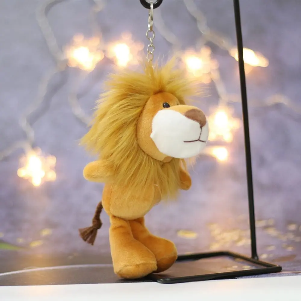 Children Gift Bag Charm Key Chain Hanging Decoration Jewelry Car Keyring Little Lion Doll Keychain Plush Doll Plush Keychain