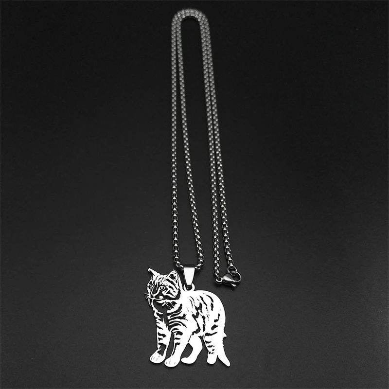 Kawaii Ragdoll Cat Pendant Necklace For Women Men Stainless Steel Gold Silver Color Lovely Pet Kitty Chain Jewelry Gifts view 4