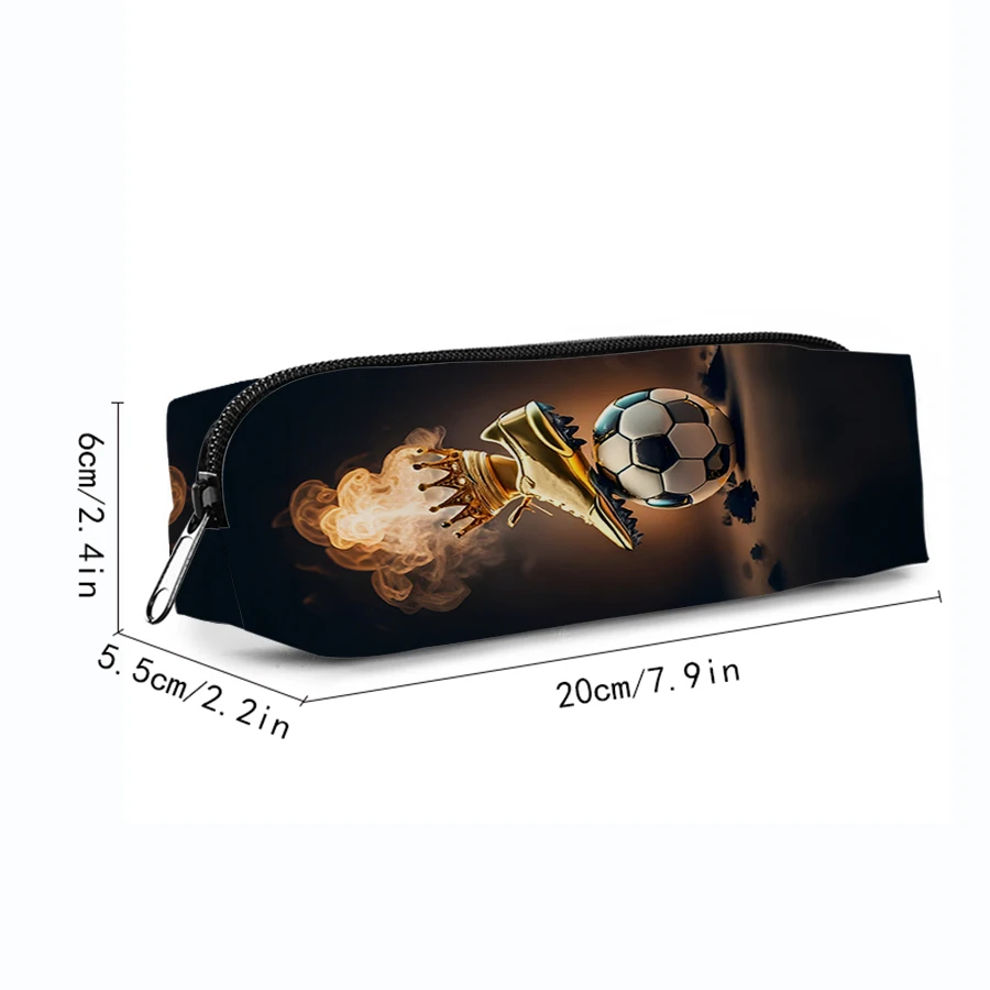 Hot Sales Football Single Printed Pencil Case For Boy/Girls Children Best Gifts 2D Flat Cartoon  School Supplies Pen Bag