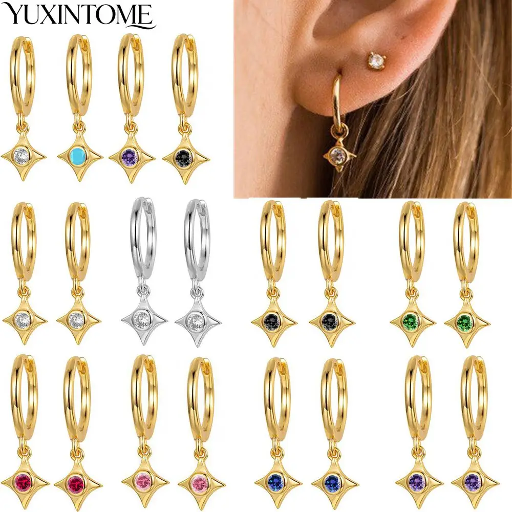 925 فضة الهندسة Huggie هوب أقراط الحد الأدنى تشيكوسلوفاكيا استرخى الأطواق دائرة صغيرة أقراط للنساء مجوهرات هدايا الحفلات