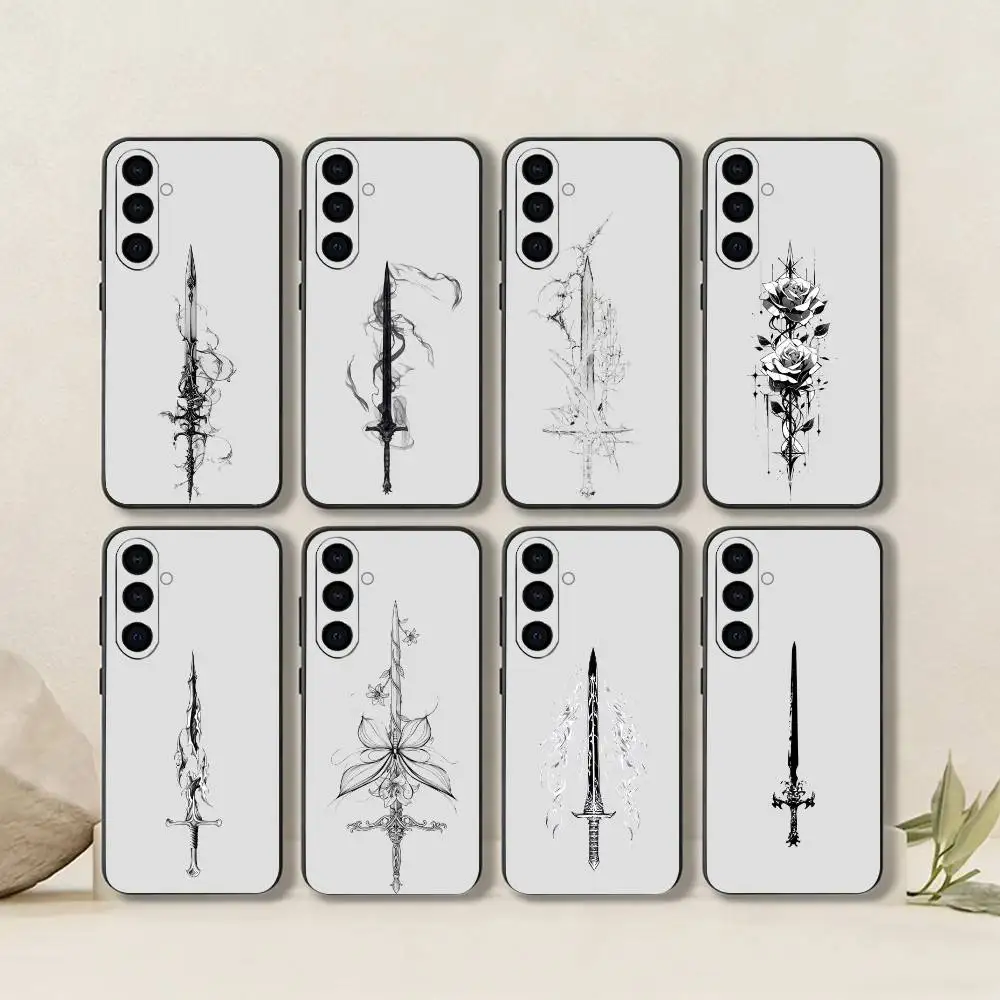 The Sword Creative Pattern   Phone Case For Samsung Galaxy A73,A72,A71,A70,A53,A52,A51,Others Soft Black Cover