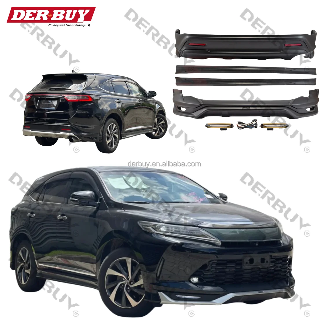 

Hot Sale Body Kit for To_yota Harrier 2017-2020 Upgrade to M Style Front and Rear Bumper Side Skirt Auto Modification Parts