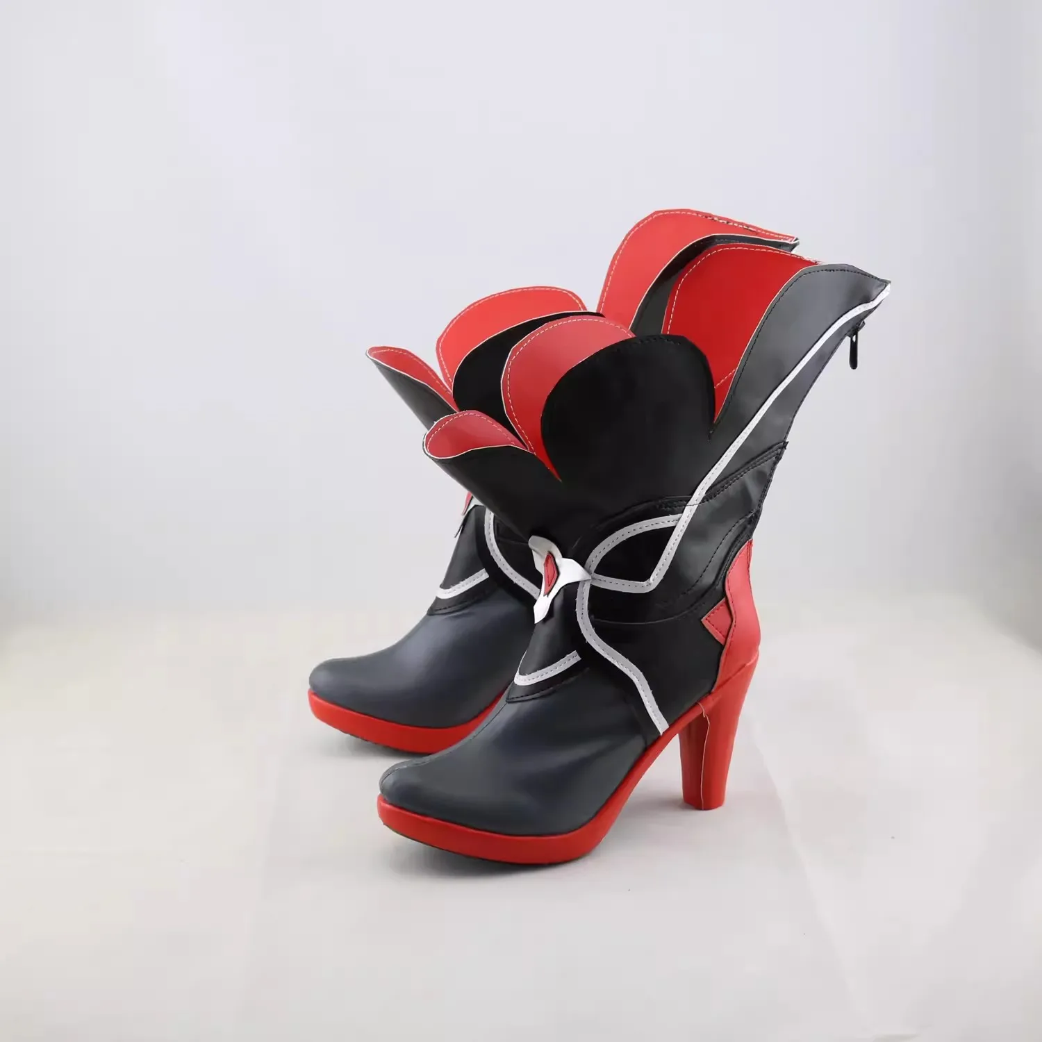 Honkai Impact 3 Seele Vollerei Tweeling Cosplay Schoenen Halloween Fancy Schoenen Voor Volwassen Hoge Kwaliteit Faux Leer Rood Blauw Laarzen