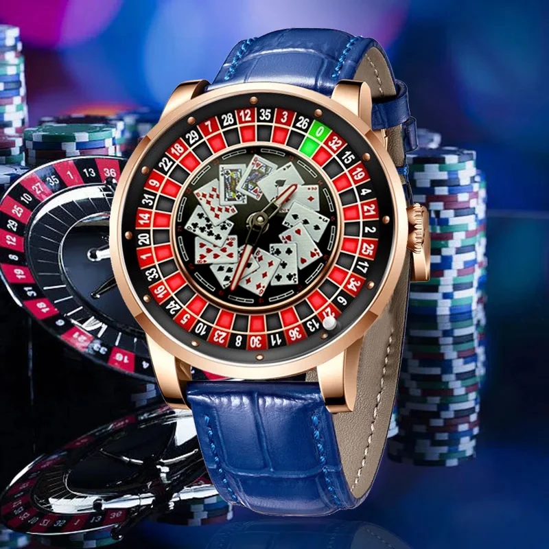 Richard New Mechanical Watch NH36 Sapphire Glass Rotating Dial Las Vegas Roulette Desktop Theme Automatic Watch Men Texas Holdem