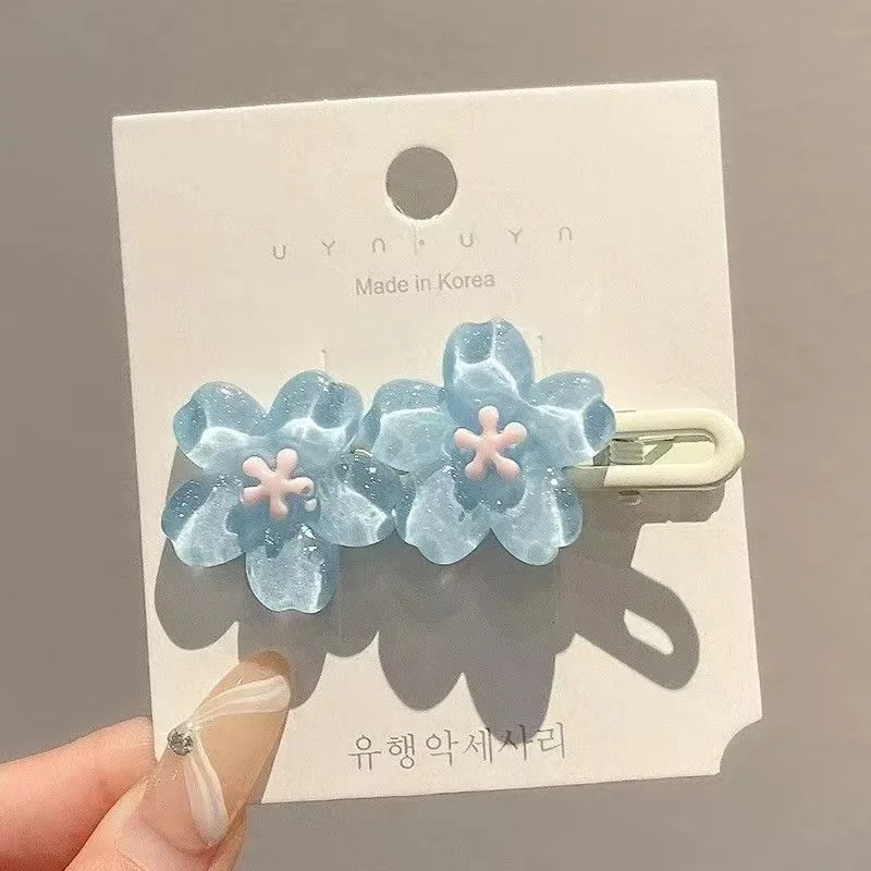 Sweet Flower Hair Clips For Women Girls Cute Blossom Barrettes Pastel Spring Kawaii Hairpins Fashion Headwear Accessories