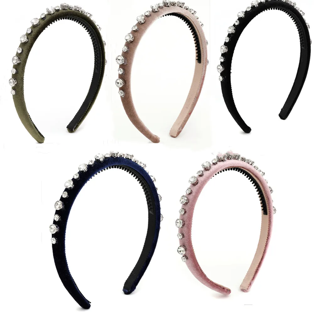 Fashion New girls velvet headband Hair Accessories with brightly rhinstone Hairband