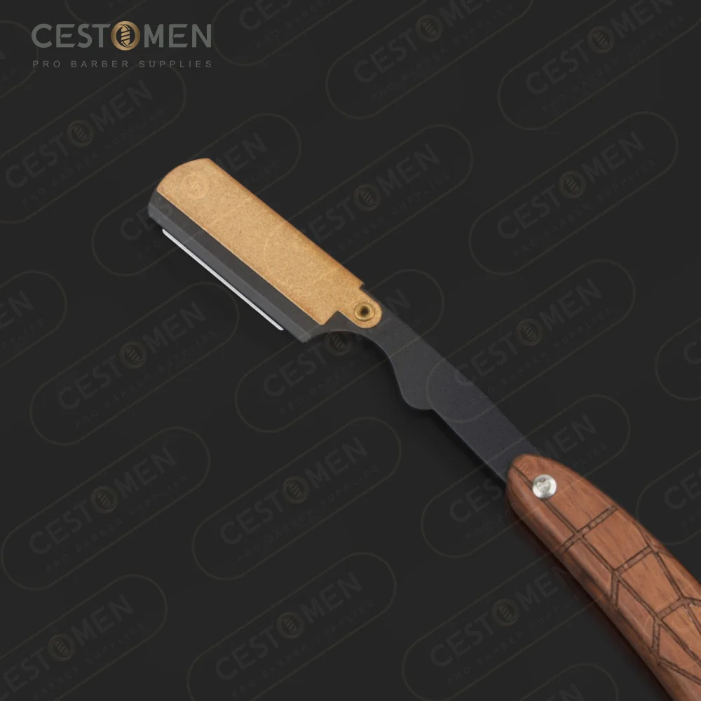 CESTOMEN afeitadora profesional para hombre, navaja de barbero de borde recto, cuchillos manuales para el cuidado de la barba, cuchillas