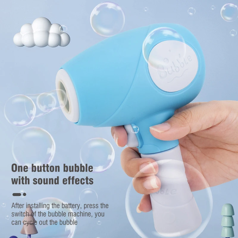 Bubble Gun Electric Hair Dryer Soap Bubbles Machine Blower Maker Kids Toys Birthday Party Games Wedding Children's Day Gift Toy