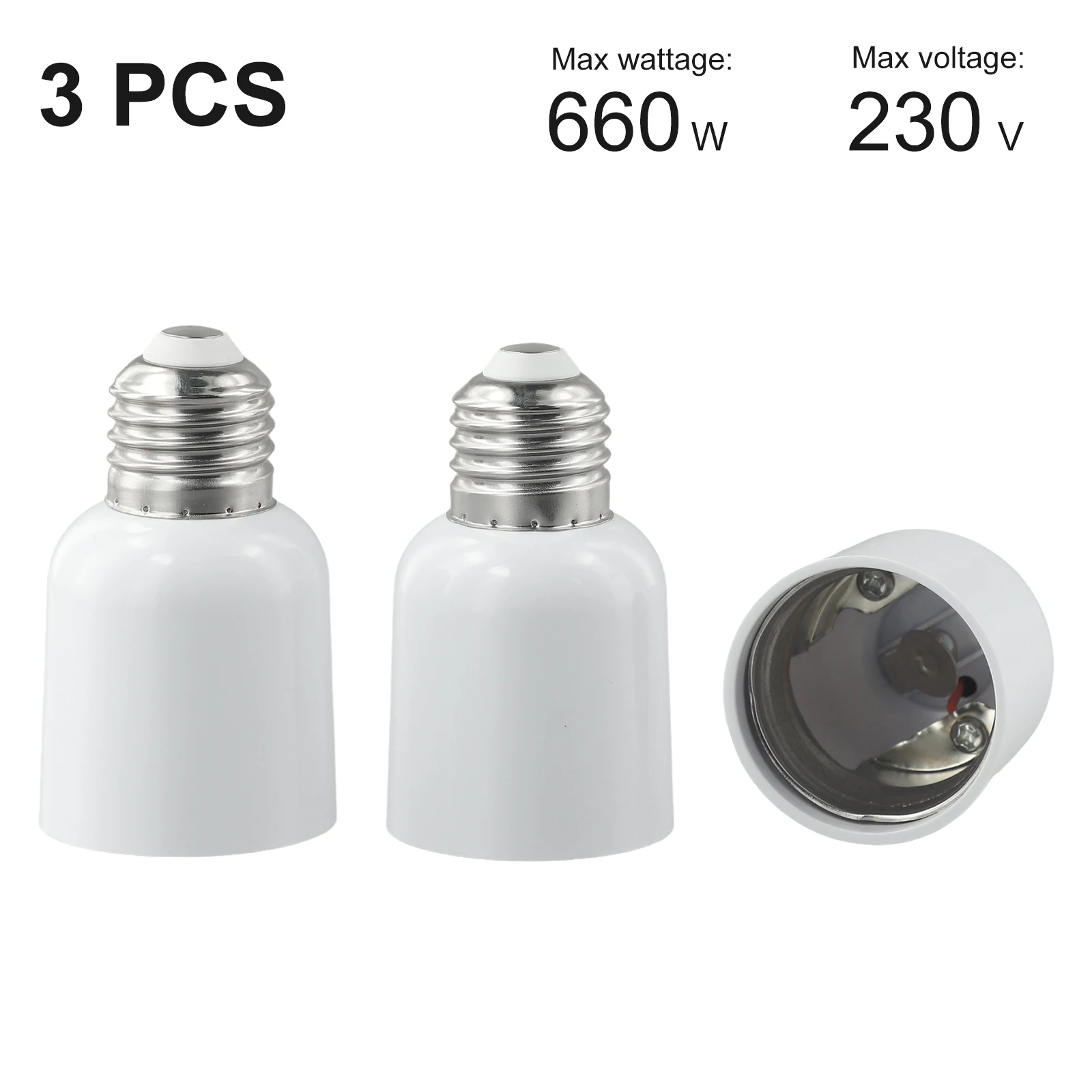 

Medium Base E26 E27 to Mogul Base E39 E40 Light Socket Adapter 3 Pack for Home Workshop and Commercial Lighting Setup