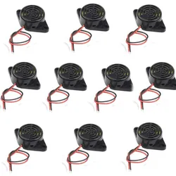 10PCS SFM-27 DC 3-24V 12V 90dB Active Piezo High-decibel Electronic Buzzer Beep Tone Alarm Ringer Continous Sound (Black)