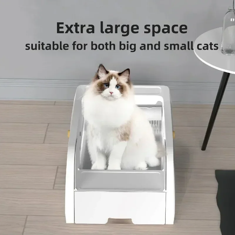 Automatic Cat Litter Box Self Cleaning Large Cat Sandbox APP Remote Control Cats Bedpans Wifi Camera Open Ended Infrared Sensor