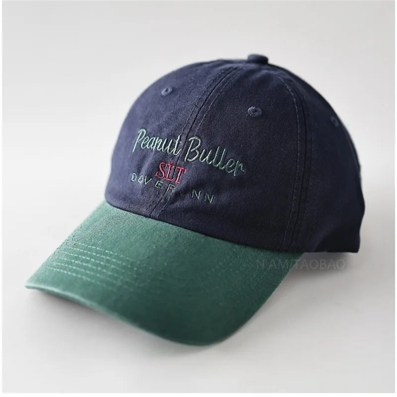 Washed Cotton Baseball Cap Unisex Unstructured Dad Hat with Letter Embroidery for Men Women Everyday Wear Casual